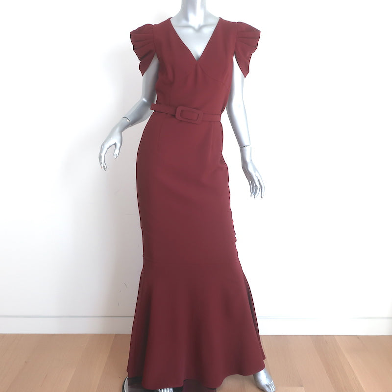 Michael Kors Collection Puff Sleeve Belted Maxi Dress Burgundy Crepe S Celebrity Owned Michael Kors Collection Puff Sleeve Belted Maxi Dress Burgundy Crepe S Celebrity Owned