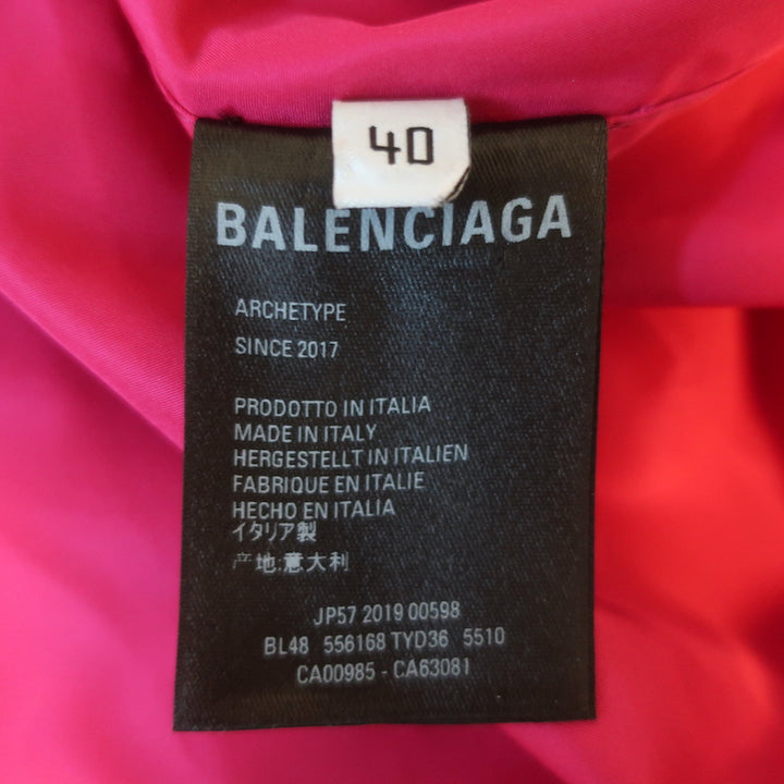 Balenciaga Logo Windbreaker Fuchsia Size 40 Hooded Oversize Jacket