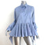 Each x Other Button Down Peplum Shirt Blue Chambray Size Small Long Sleeve Top