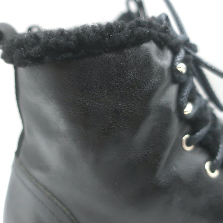 Rag &amp; Bone Cozen Shearling-Lined Combat Boots Black Leather Size 41