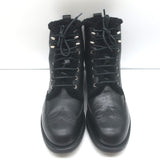 Rag & Bone Cozen Shearling-Lined Combat Boots Black Leather Size 41