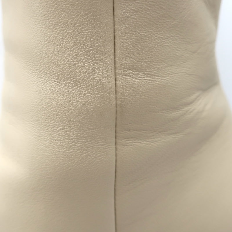 Chloe Oli Pointed Toe Ankle Boots Ivory Leather Size 39