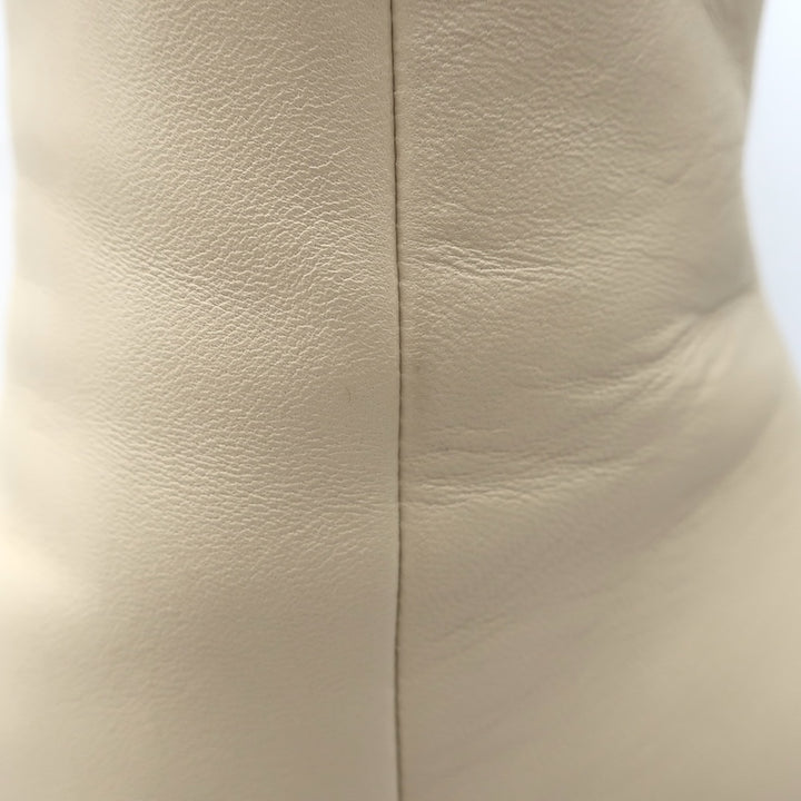 Chloe Oli Pointed Toe Ankle Boots Ivory Leather Size 39
