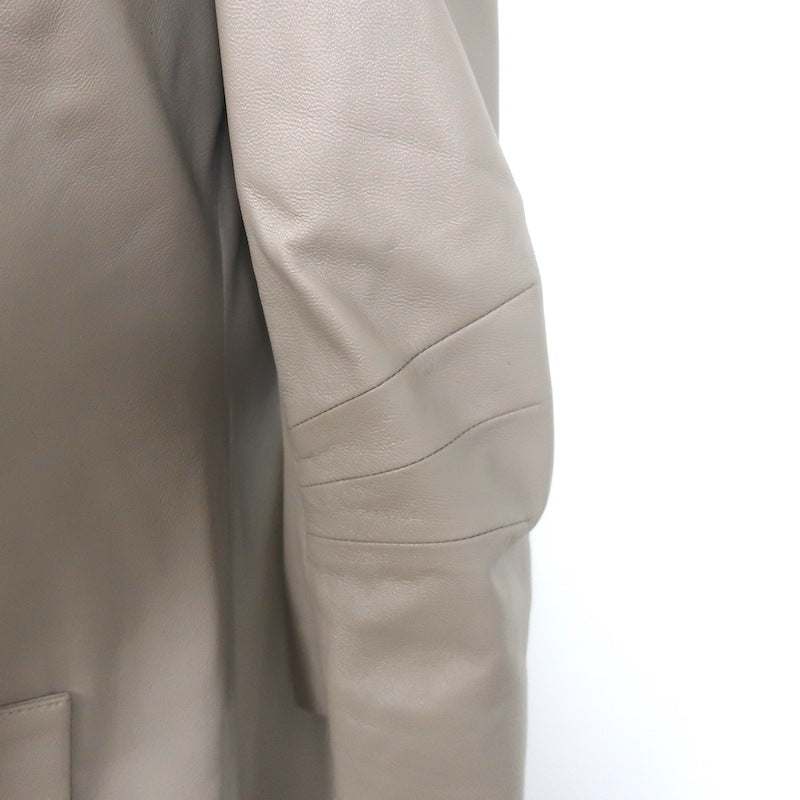 Zeynep Arcay Leather Suit Taupe Size US 10 Double Breasted Jacket &amp; Mom Pants
