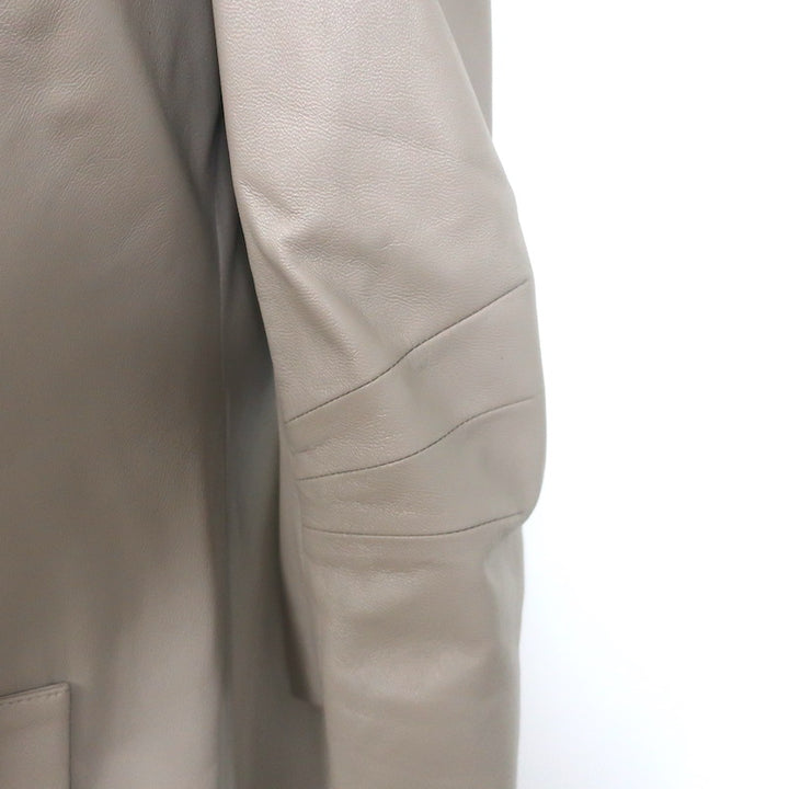 Zeynep Arcay Leather Suit Taupe Size US 10 Double Breasted Jacket &amp; Mom Pants