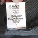 Vintage Yves Saint Laurent Fur-Trimmed Pant Suit Gray Wool Size 36/38
