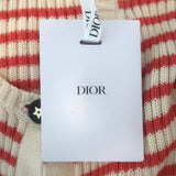 Christian Dior Striped Rib Knit Cardigan & Tank Twinset Red/Ivory Size 34 NEW