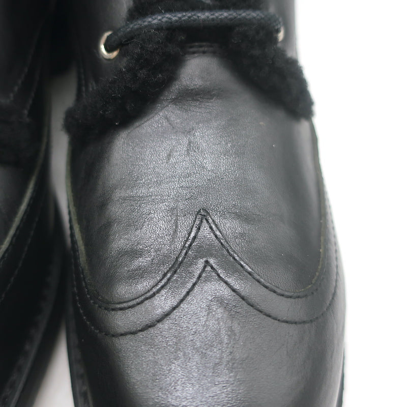 Rag &amp; Bone Cozen Shearling-Lined Combat Boots Black Leather Size 41