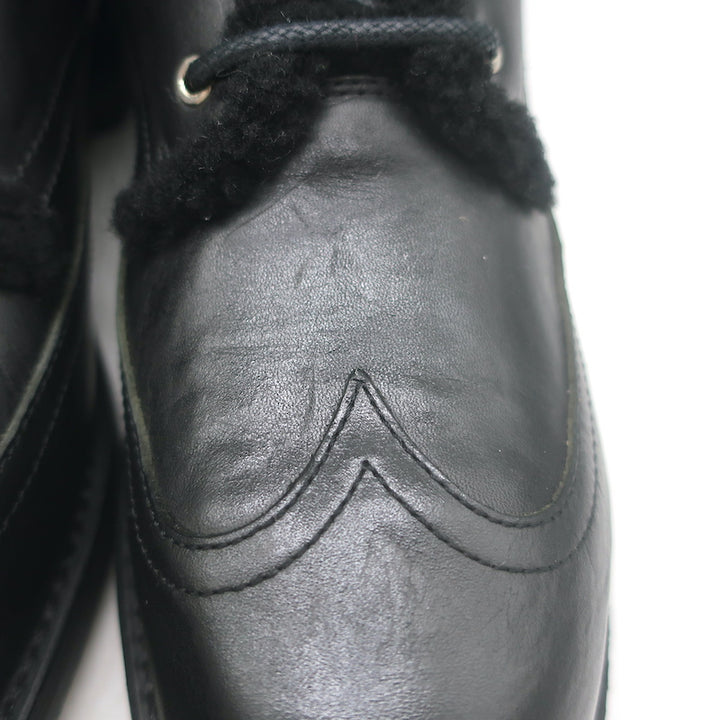Rag &amp; Bone Cozen Shearling-Lined Combat Boots Black Leather Size 41