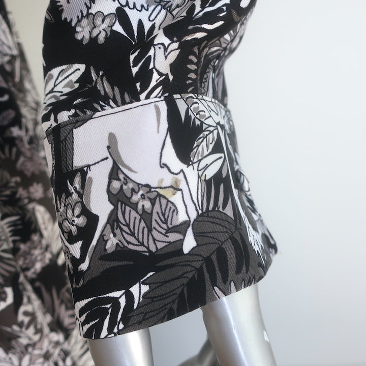 Gabriela Hearst Galway Belted Maxi Shirtdress Black Jungle Print Silk Size 40