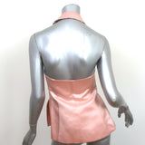Fendi Halter Vest Top Pink Silk Satin Size 36