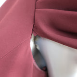 Michael Kors Collection Puff Sleeve Belted Maxi Dress Burgundy Crepe Size 12