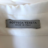 Bottega Veneta Flap Pocket Button Down Blouse Cream Silk Size 38 Long Sleeve Top