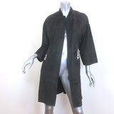 Brunello Cucinelli Monili-Belt Suede Coat Charcoal Size US 40