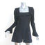 Anne Fontaine Zip-Front Pleated Mini Dress Lena Black Stretch Jersey Size 38