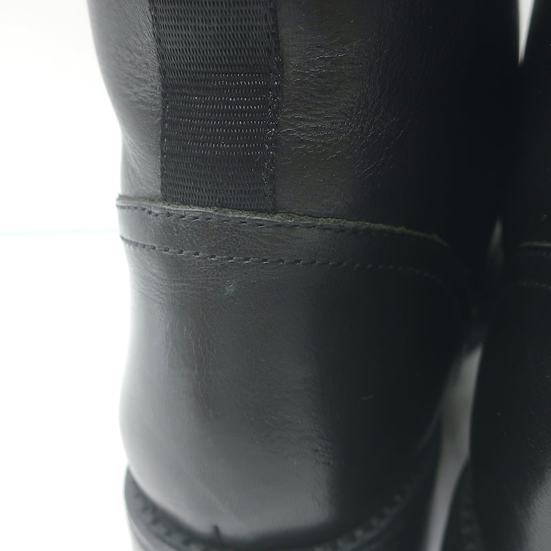 Rag &amp; Bone Cozen Shearling-Lined Combat Boots Black Leather Size 41