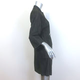 Brunello Cucinelli Monili-Belt Suede Coat Charcoal Size US 40