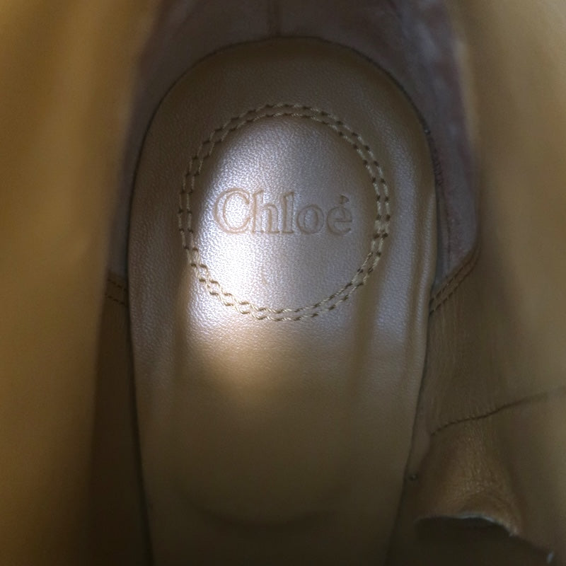 Chloe Oli Pointed Toe Ankle Boots Ivory Leather Size 39