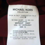 Michael Kors Collection Puff Sleeve Belted Maxi Dress Burgundy Crepe Size 12