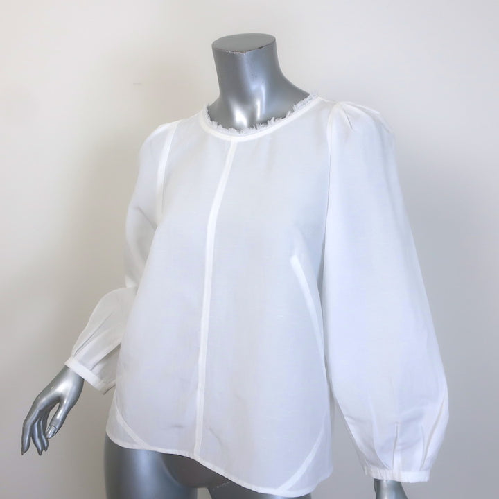 Dorothee Schumacher High Summer Ease Blouson-Sleeve Top White Size 3