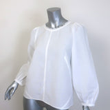 Dorothee Schumacher High Summer Ease Blouson-Sleeve Top White Size 3