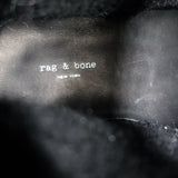 Rag & Bone Cozen Shearling-Lined Combat Boots Black Leather Size 41