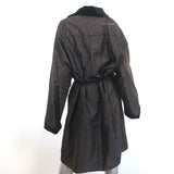 Vintage Fendi FF Jacquard Robe with Velvet Trim Dark Brown Size US 12