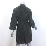 Brunello Cucinelli Monili-Belt Suede Coat Charcoal Size US 40