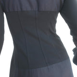 Anne Fontaine Zip-Front Pleated Mini Dress Lena Black Stretch Jersey Size 38