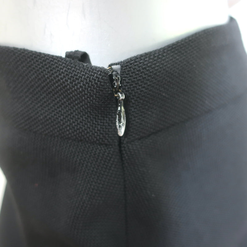 Jil Sander Maxi Skirt Black Virgin Wool Size 36
