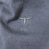 Christian Dior Tie-Neck Polo Sweater Navy Cashmere-Silk Size 38 US 6