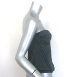 Balenciaga Strapless Bustier Top Washed Black Cotton Jersey Size 38 NEW