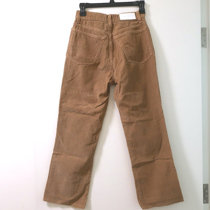 RE/DONE 70s Loose Flare Corduroy Pants Washed Khaki Size 25