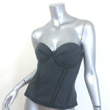Balenciaga Strapless Bustier Top Washed Black Cotton Jersey Size 38 NEW