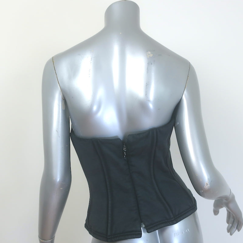 Balenciaga Strapless Bustier Top Washed Black Cotton Jersey Size 38 NEW