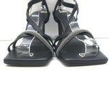 Brunello Cucinelli Monili Crisscross Sandals Black Leather Size 37.5 NEW