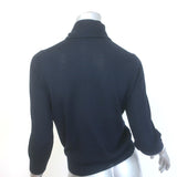 Christian Dior Tie-Neck Polo Sweater Navy Cashmere-Silk Size 38 US 6