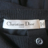 Christian Dior Tie-Neck Polo Sweater Navy Cashmere-Silk Size 38 US 6