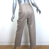 Zeynep Arcay Leather Suit Taupe Size US 10 Double Breasted Jacket & Mom Pants