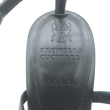 Brunello Cucinelli Monili Crisscross Sandals Black Leather Size 37.5 NEW