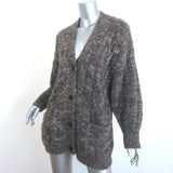Isabel Marant Etoile Roswelly Cable Knit Cardigan Dark Brown Size 34