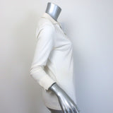 Loro Piana Knit Polo Shirt Cream Silk-Cotton Size 40