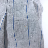 Brunello Cucinelli Pinstripe Linen Cropped Pants Light Gray/Blue Size US 6