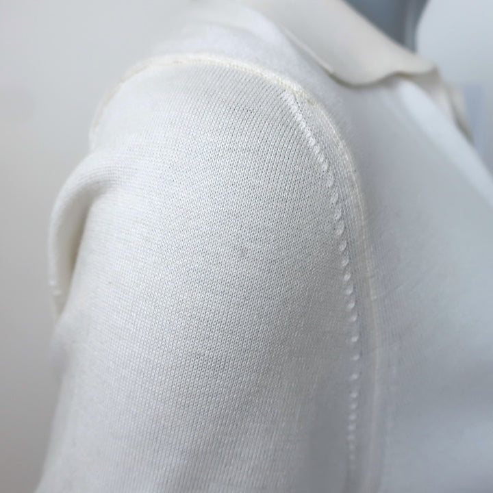 Loro Piana Knit Polo Shirt Cream Silk-Cotton Size 40