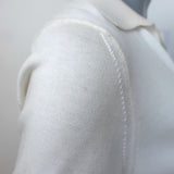 Loro Piana Knit Polo Shirt Cream Silk-Cotton Size 40