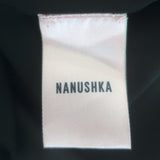 Nanushka Roberta Belted Vegan Leather Mini Shirtdress Black Size Large