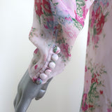 LoveShackFancy Daya Maxi Dress Light Pink Floral Print Chiffon Size 4