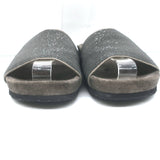 Brunello Cucinelli Monili Band Slide Sandals Dark Gray Suede Size 37 NEW