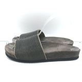 Brunello Cucinelli Monili Band Slide Sandals Dark Gray Suede Size 37 NEW
