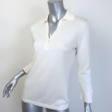 Loro Piana Knit Polo Shirt Cream Silk-Cotton Size 40